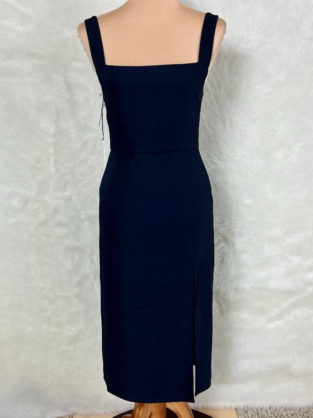 Babaton Blue Pure Indigo Sleeveless '90s Slit Midi Dress NWT 4 Minimalist Chic